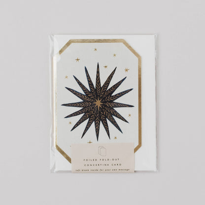 CELESTIAL CONCERTINA BLUE MOON STAR SUN DIE CUT MINI CARD