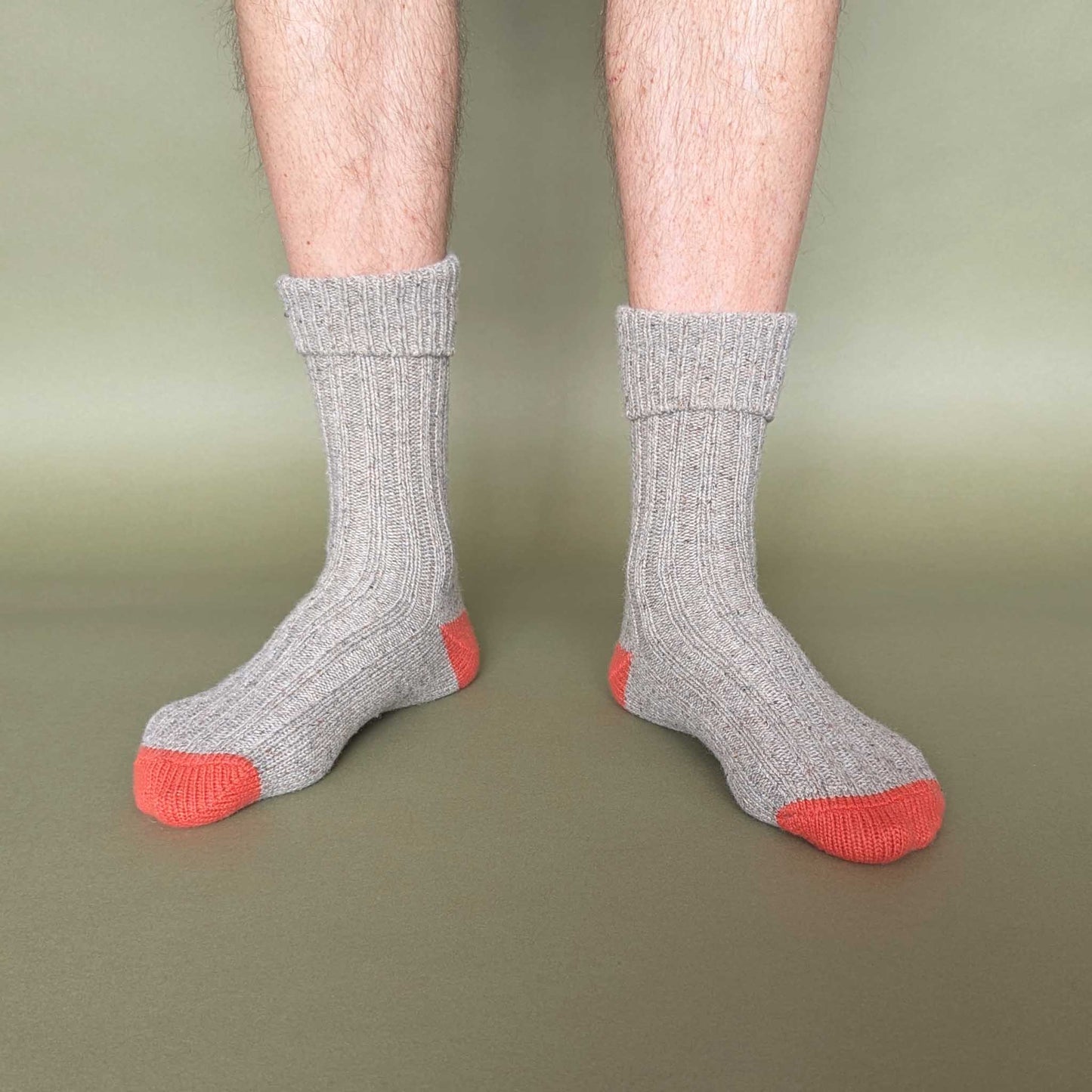 Unisex Recycled Silk Blend Ribbed Socks: Green & jade - large