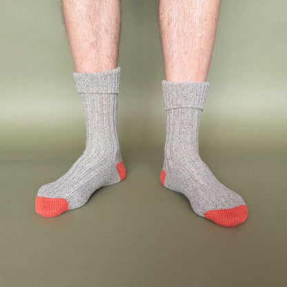 Unisex Recycled Silk Blend Ribbed Socks: Green & jade - large