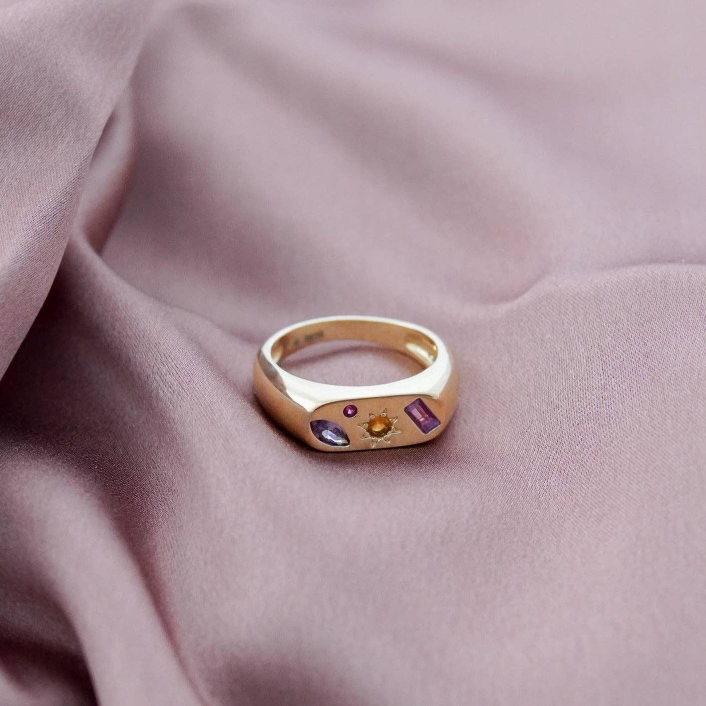 Kaleidoscope Gemstone Ring: Gold / Medium