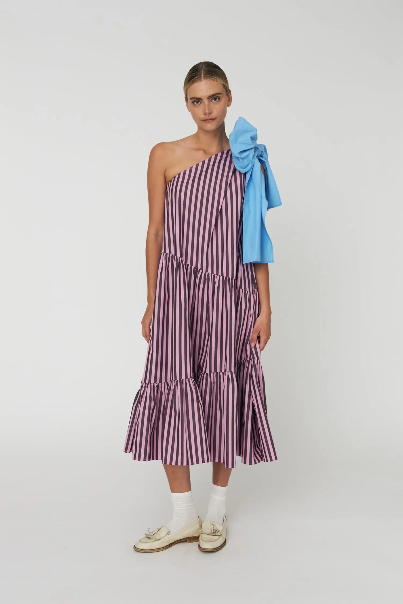 Striped Bow Midi