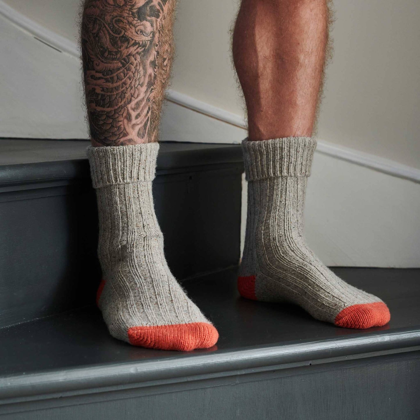 Unisex Recycled Silk Blend Ribbed Socks: Green & jade - large