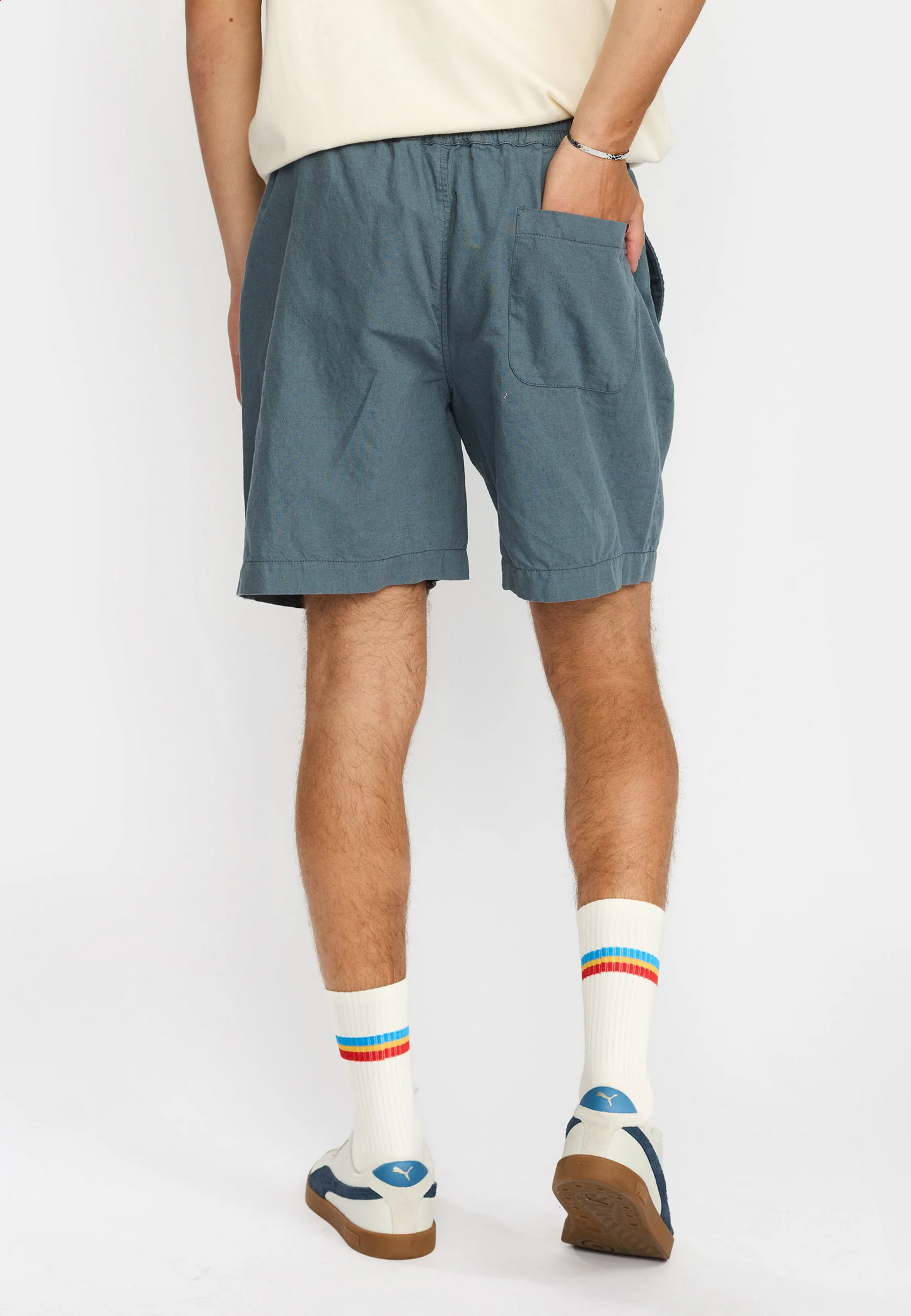 Linen shorts - Dustblue