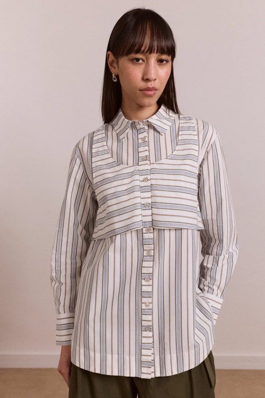 Valeria Double Layer Shirt - Caraway Stripe