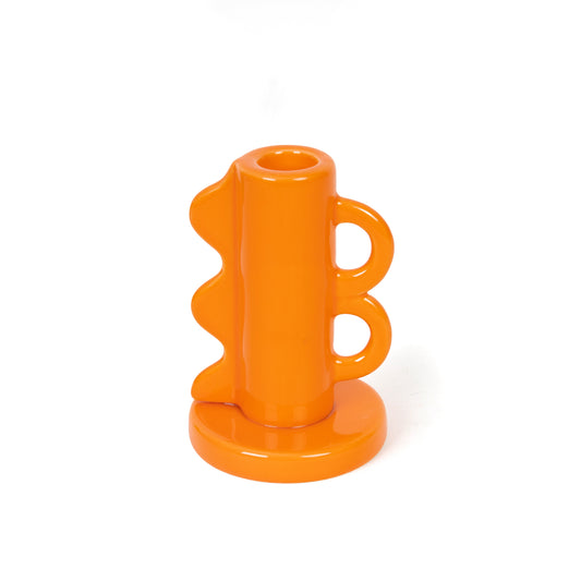 Double Handle Candle Holder - Orange