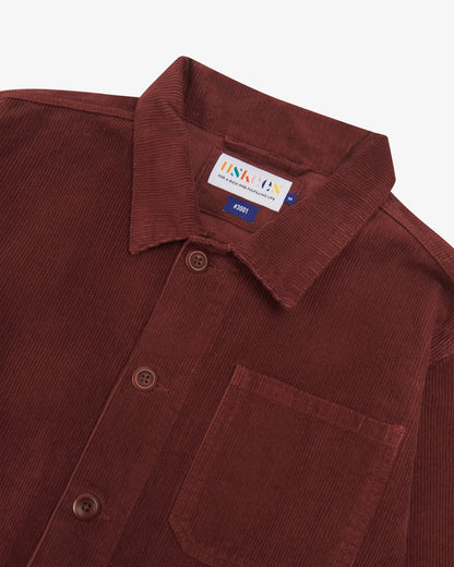 Buttoned Cord Overshirt - Deep Wine Berry