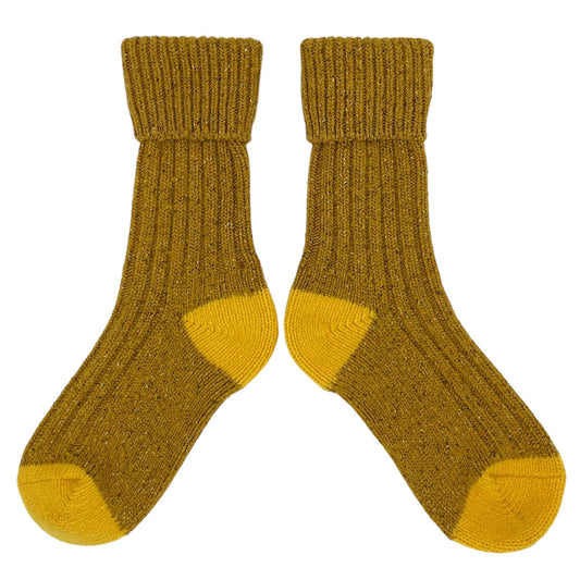 Unisex Recycled Silk Blend Socks - Mustard