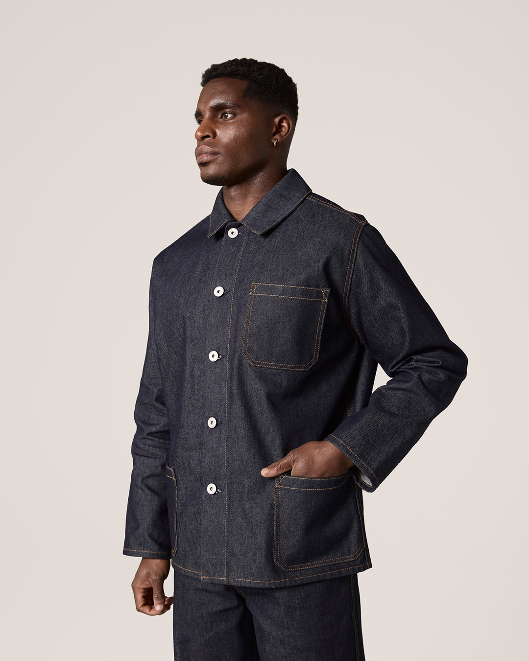 3001 Buttoned Overshirt - Raw Orta Denim