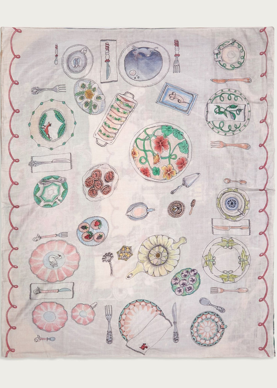 Once Upon A Feast / Afternoon Tea Reversible Baby Muslin - Large