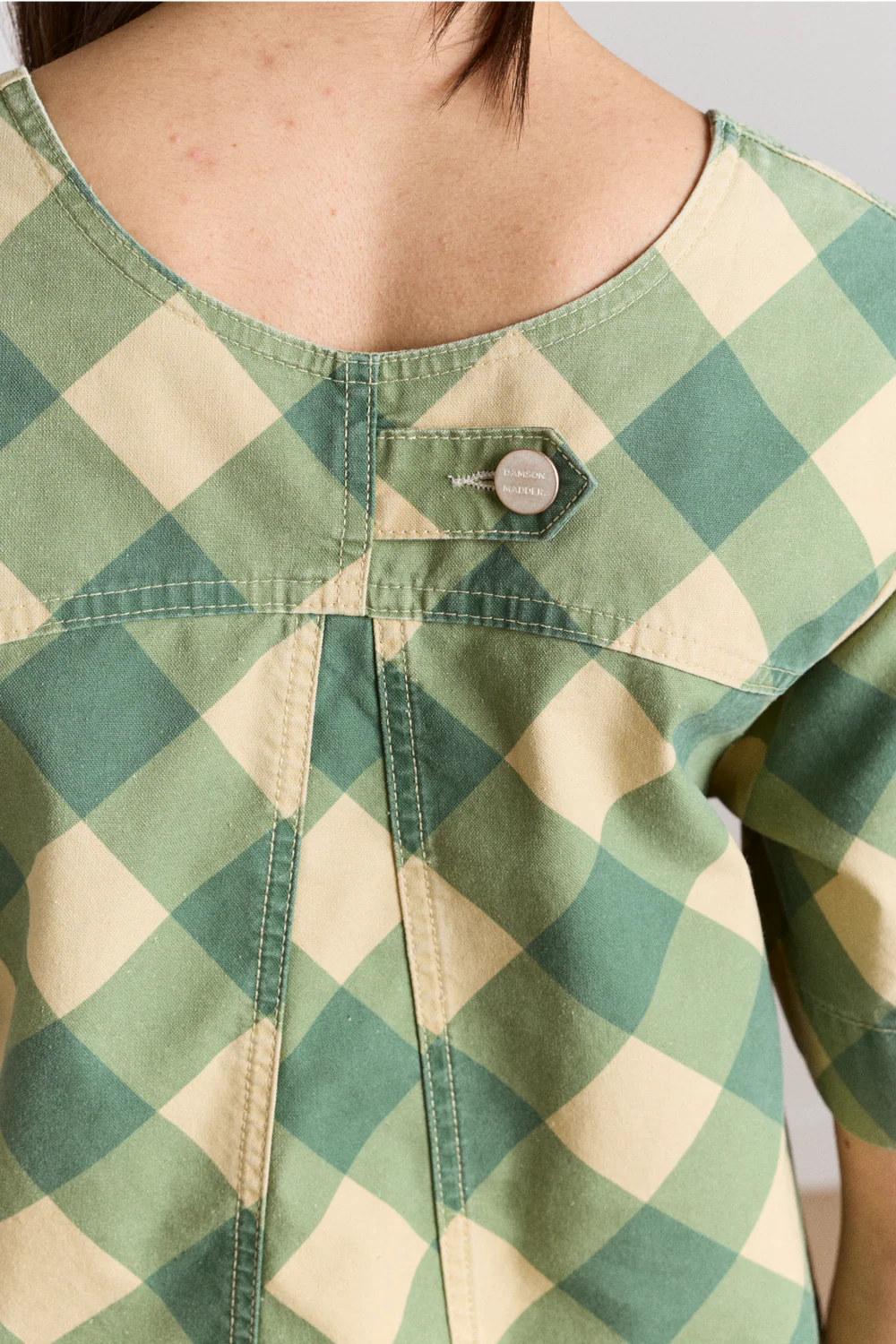 Bridget Mini Dress - Green Butter Gingham