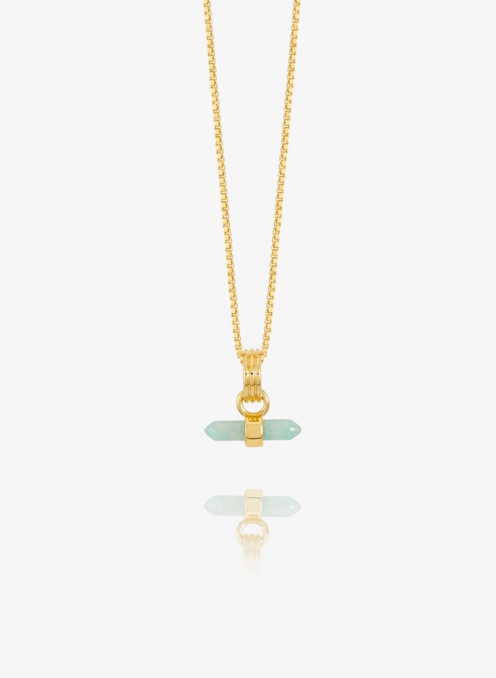 Mini Tranquility Aquamarine T-Bar Necklace