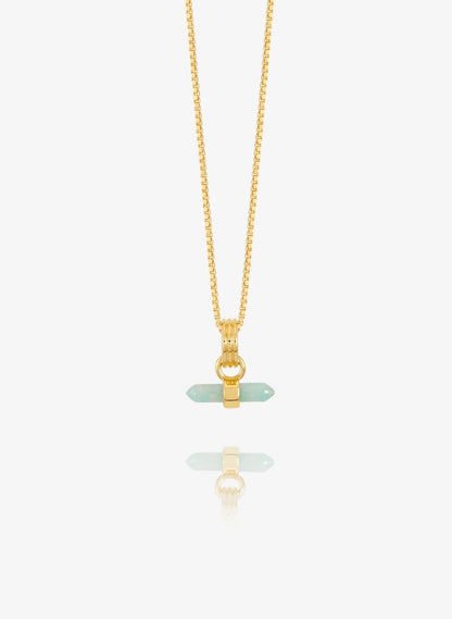 Mini Tranquility Aquamarine T-Bar Necklace