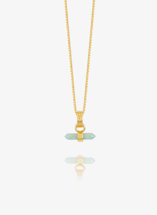 Mini Tranquility Aquamarine T-Bar Necklace