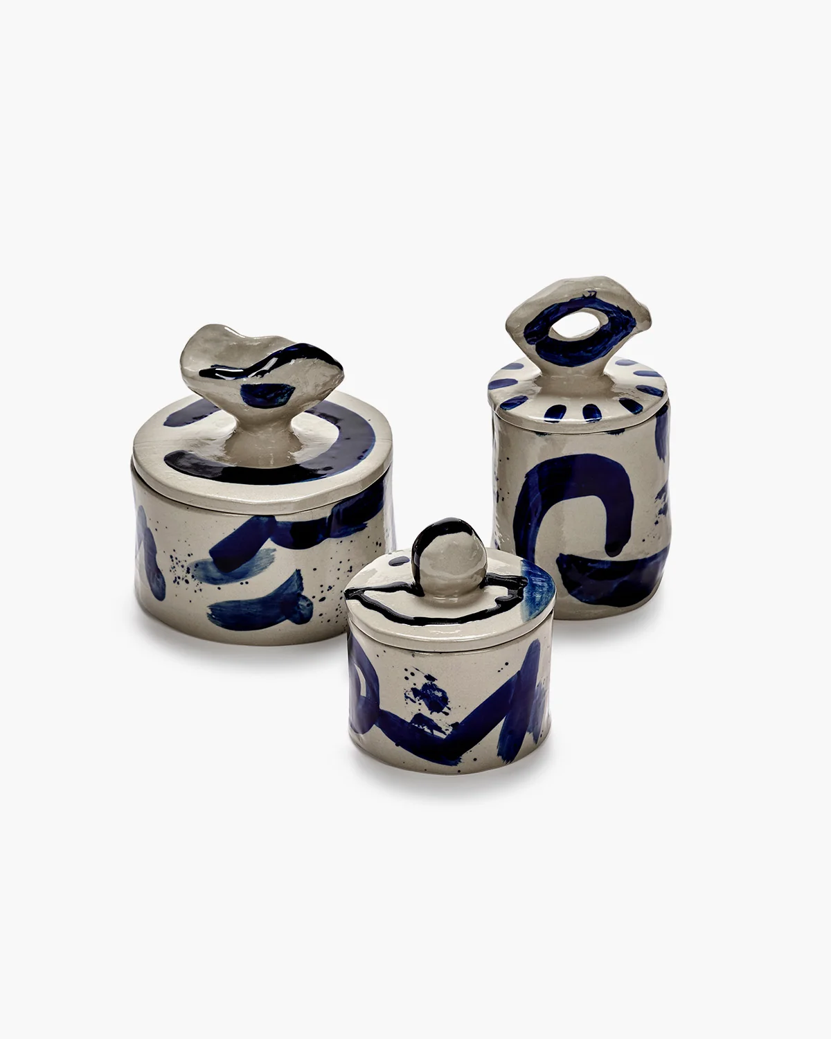 Storage Pot 03- Beige Blue Sophia