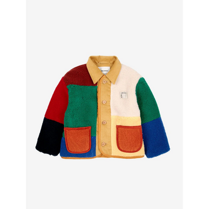 Colour Block Sheepskin Jacket