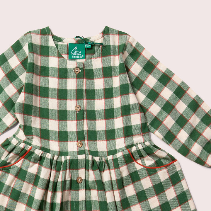 Fern Green Check Pocket Dress