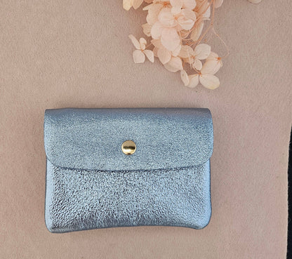 Metallic leather Kangoo wallet: Pink