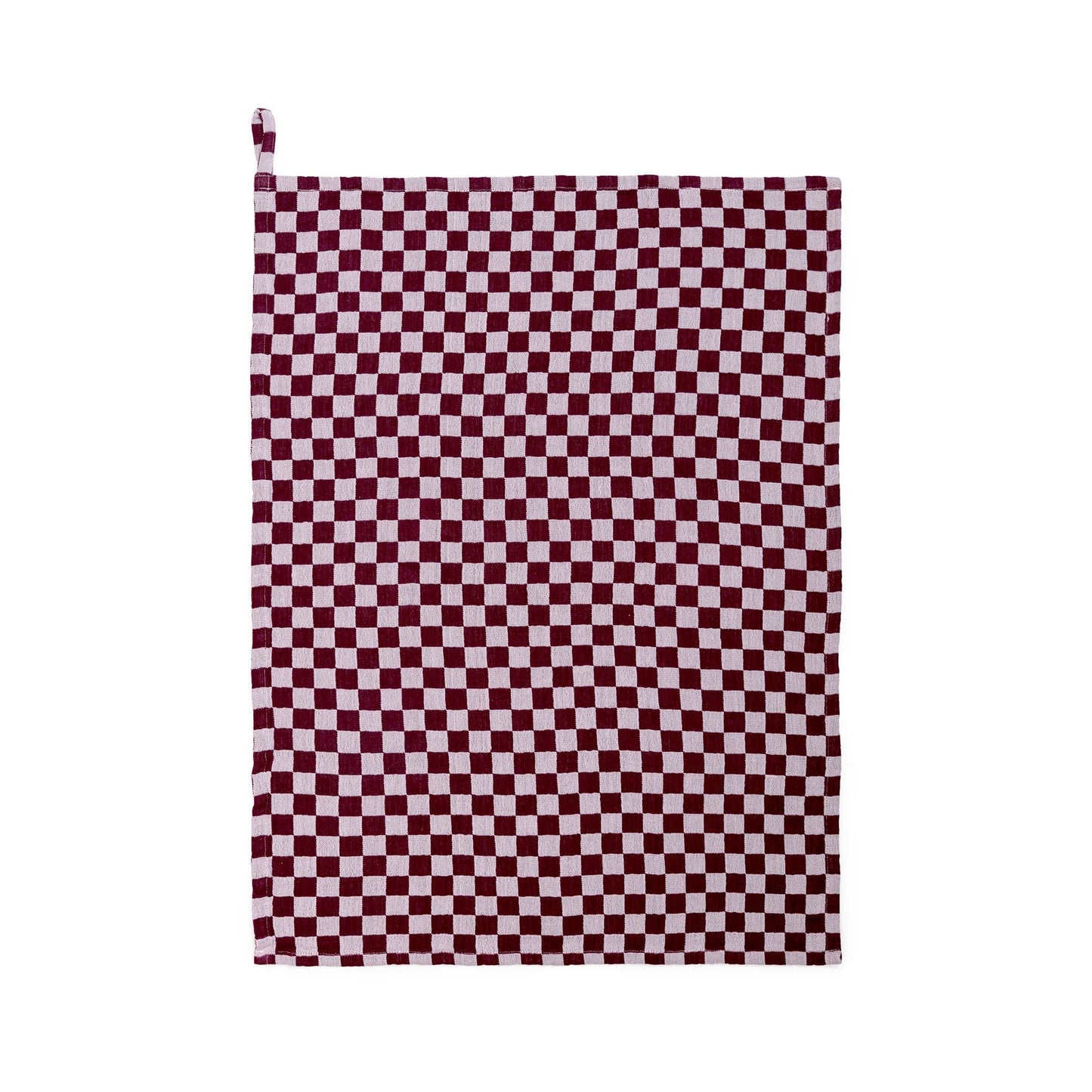 Cotton Hand Towel: Burgundy Check