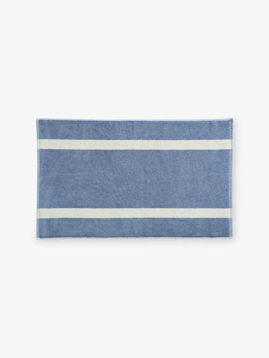 Stripe Cotton Bath Mat - Dusty Blue