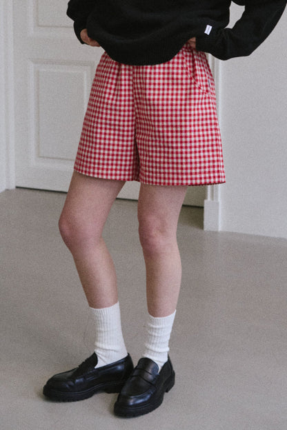 City Short - Red Gingham