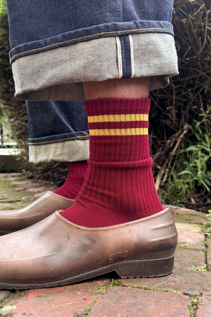 Extended Boyfriend Socks - Cardinal