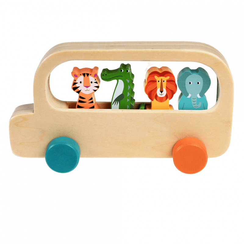 Wooden Bus Toy- Colourful Creatures