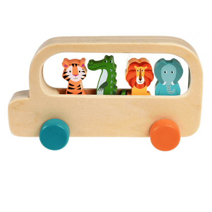 Wooden Bus Toy- Colourful Creatures