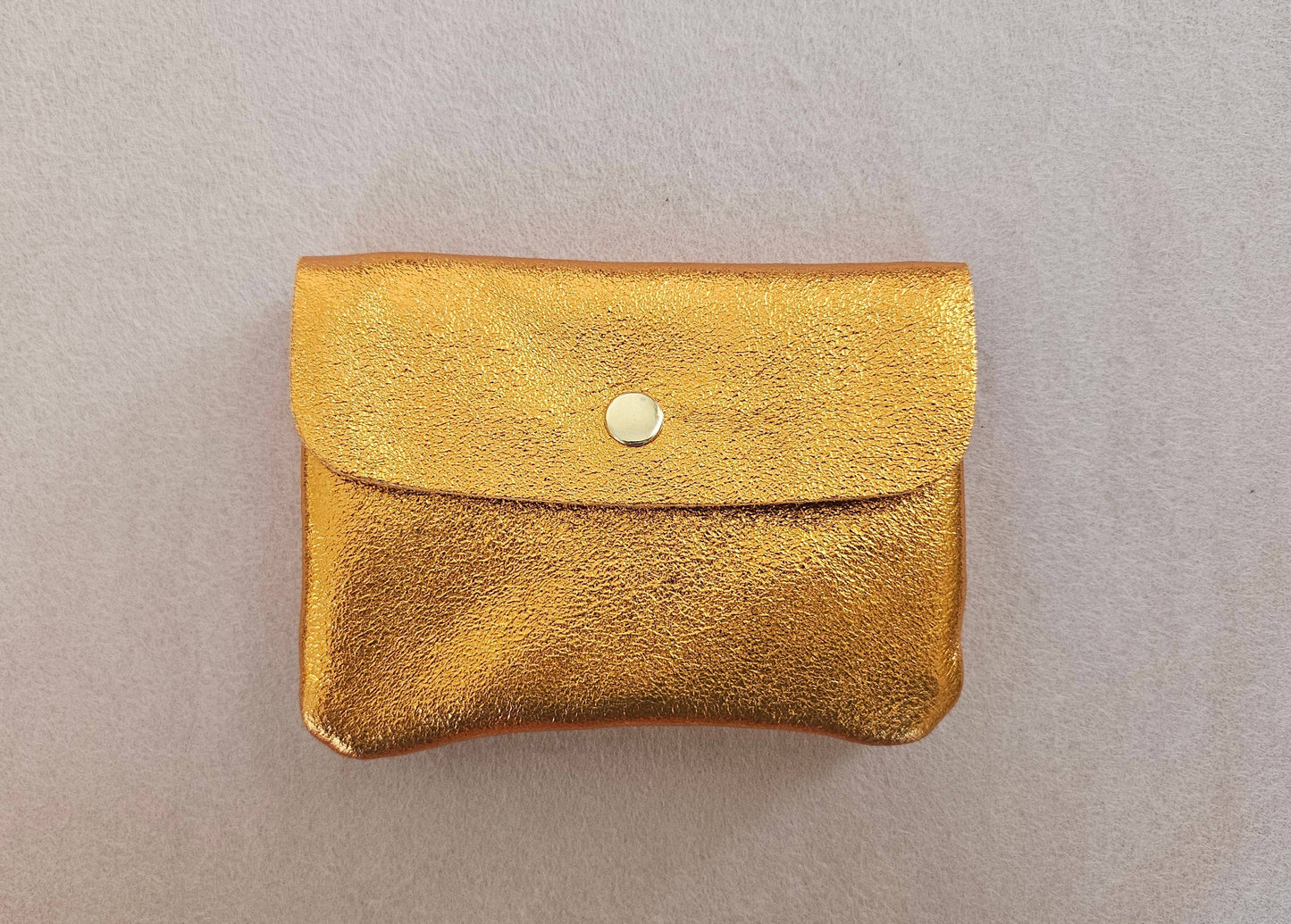 Metallic leather Kangoo wallet: Pink