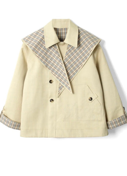 Jerry Reversible Crop Trench - Ginger Check