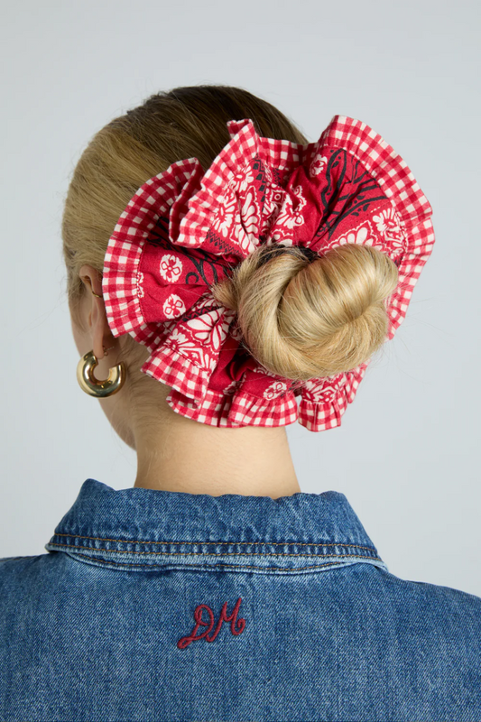 Bandana Print Scrunchie - Red