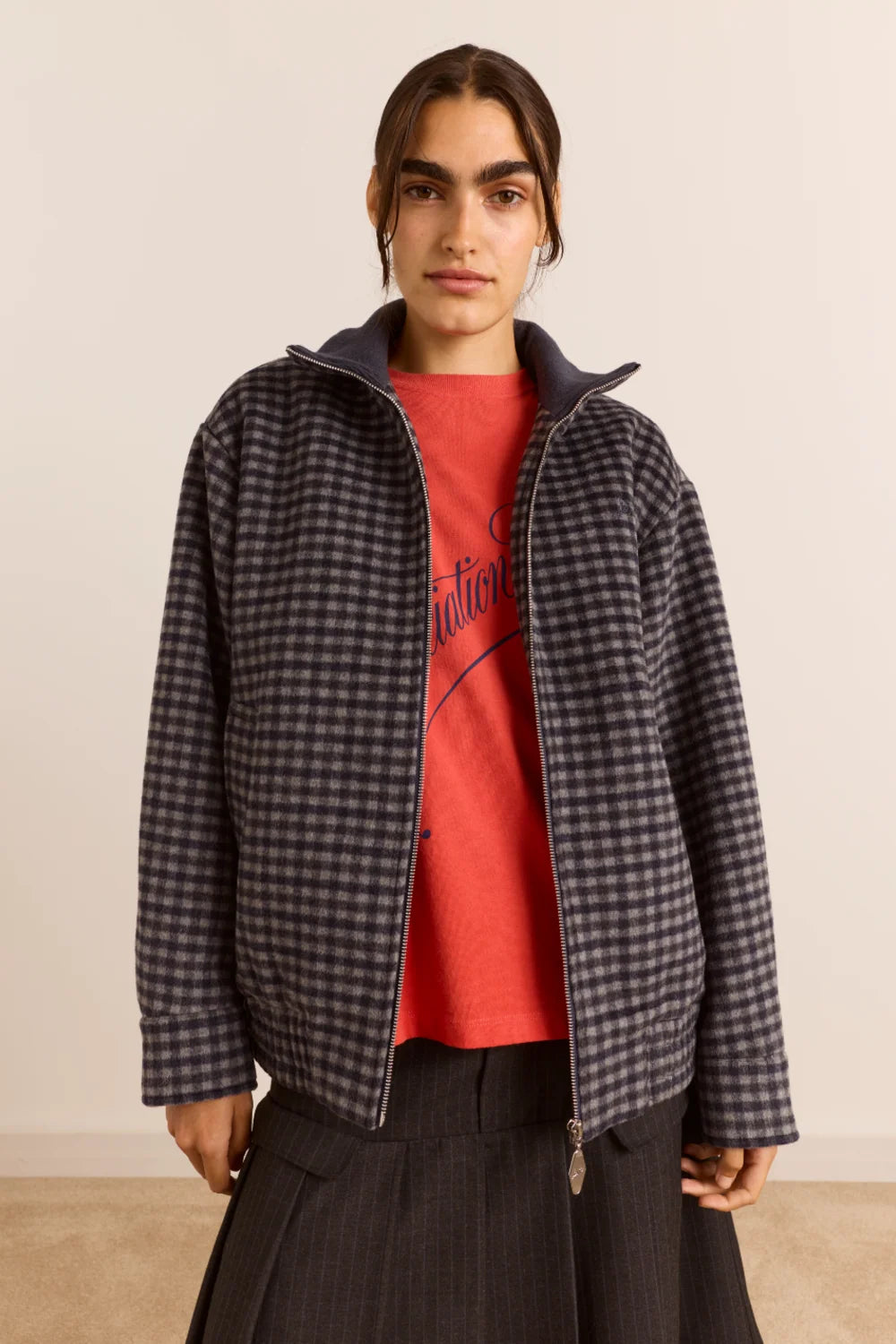 Pixie Wool Bomber - Willow Gingham