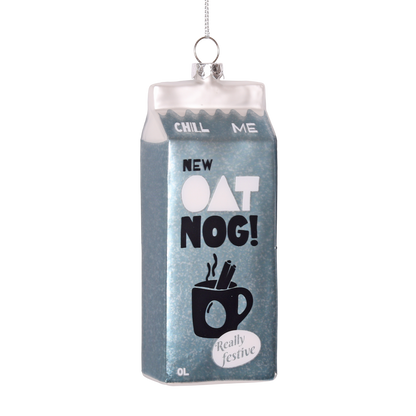 Oat Nog Glass Decoration, 12cm