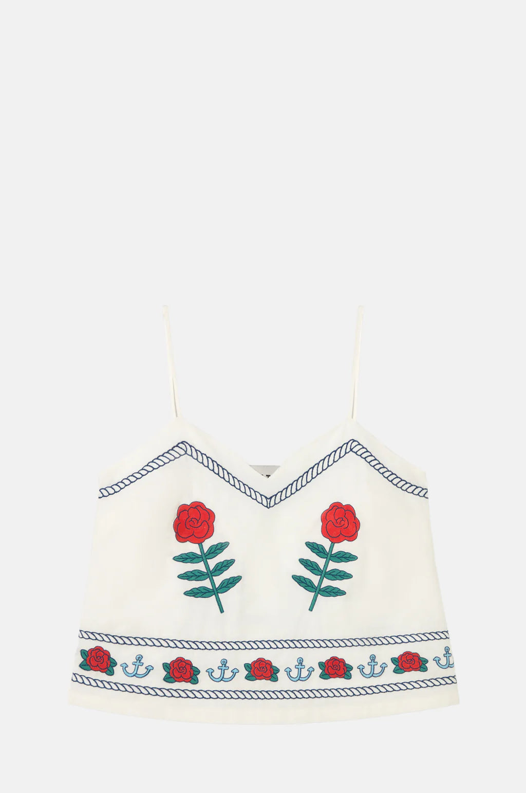 Embroidered Off White Top