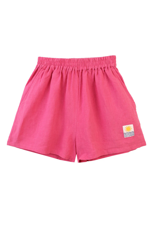 Basic Linen Shorts - Fuchsia
