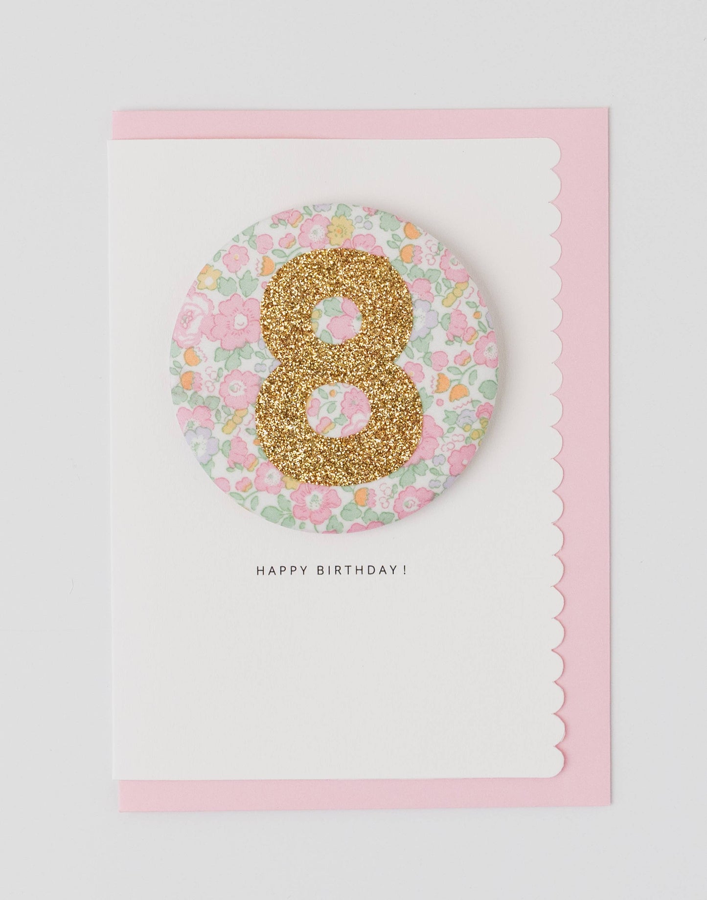 Birthday Badge Age 8 - Liberty Betsy Ann fabric