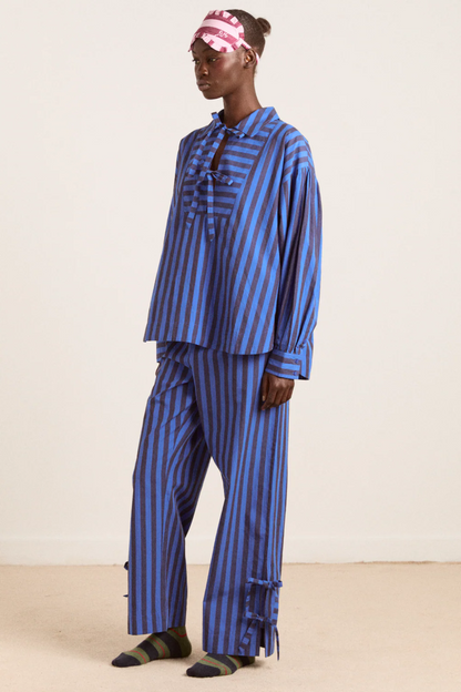 Floki Pj Set - Chocolate & Blue Stripe