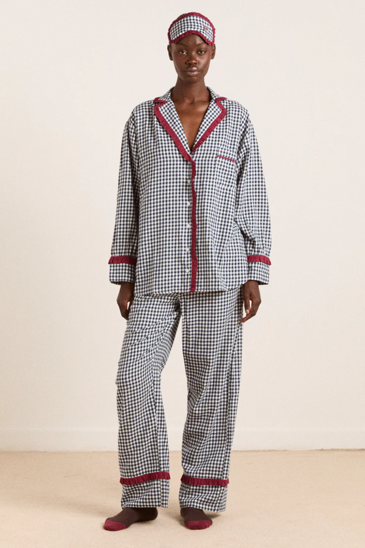 Antonia PJ Set - Navy Gingham