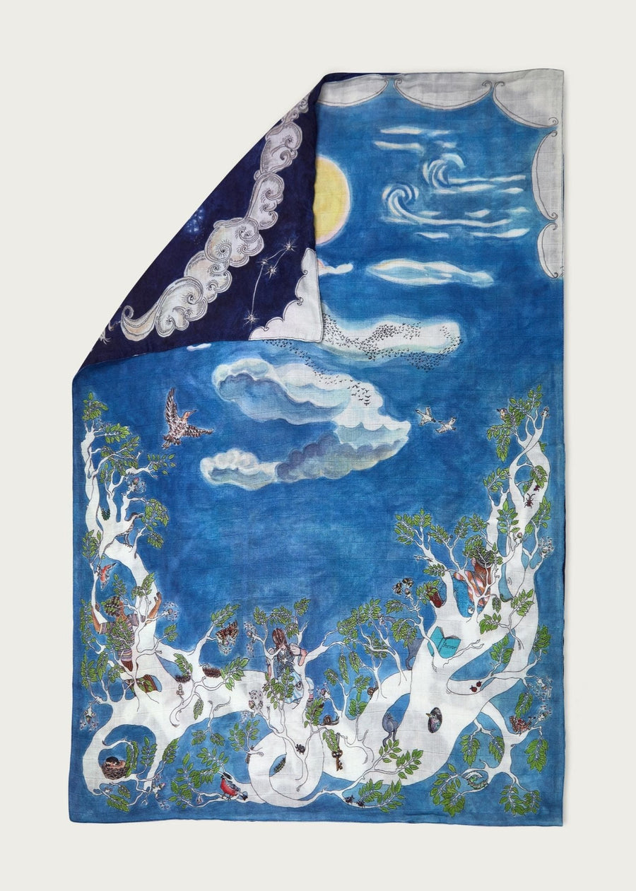 Space Above The Ground Reversible Baby Muslin - Large