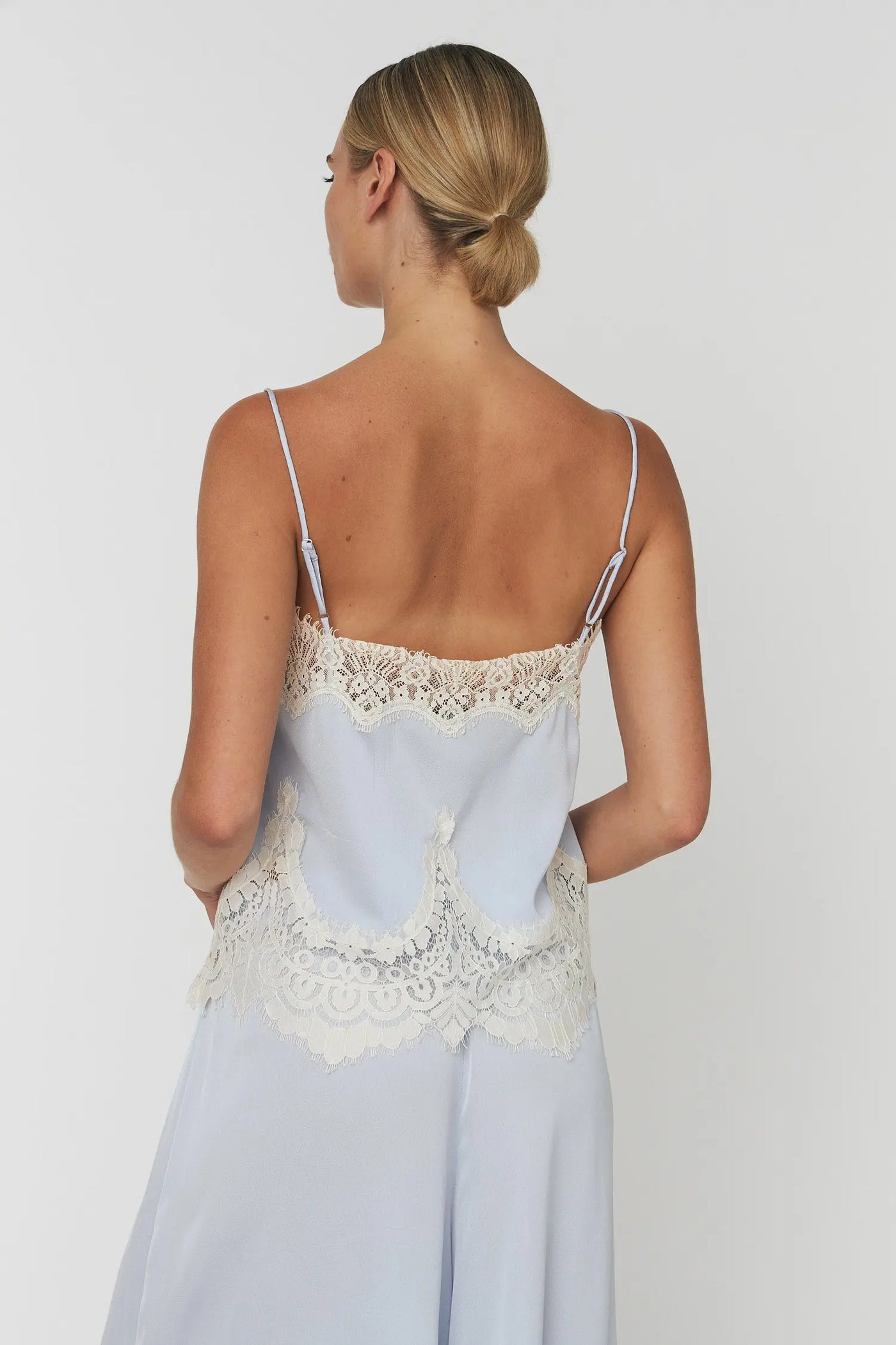 Delicate Lace Top - Dust Blue