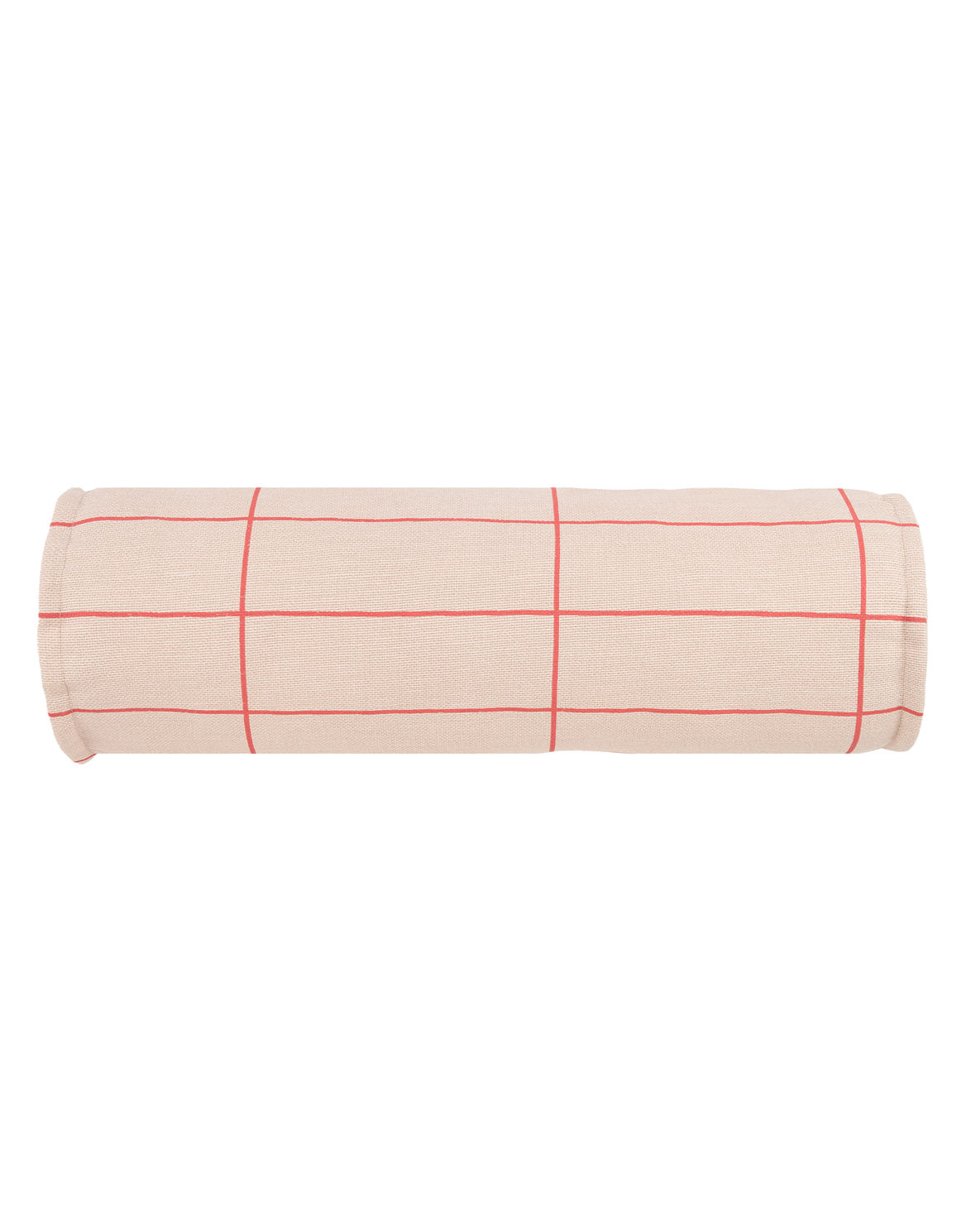Cylinder Cushion - Pink Red Grid