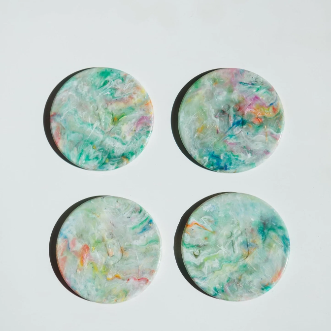 Recycled Plastic Coasters - Set Of 4