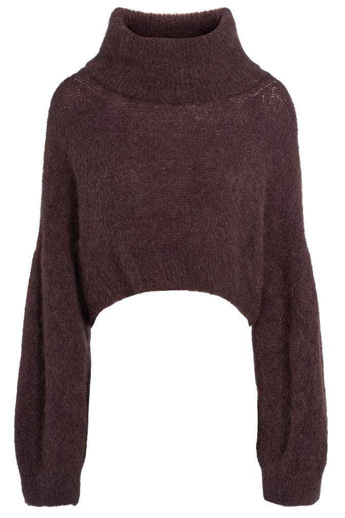 Andrea Rollneck Alpaca Pullover - Cocoa