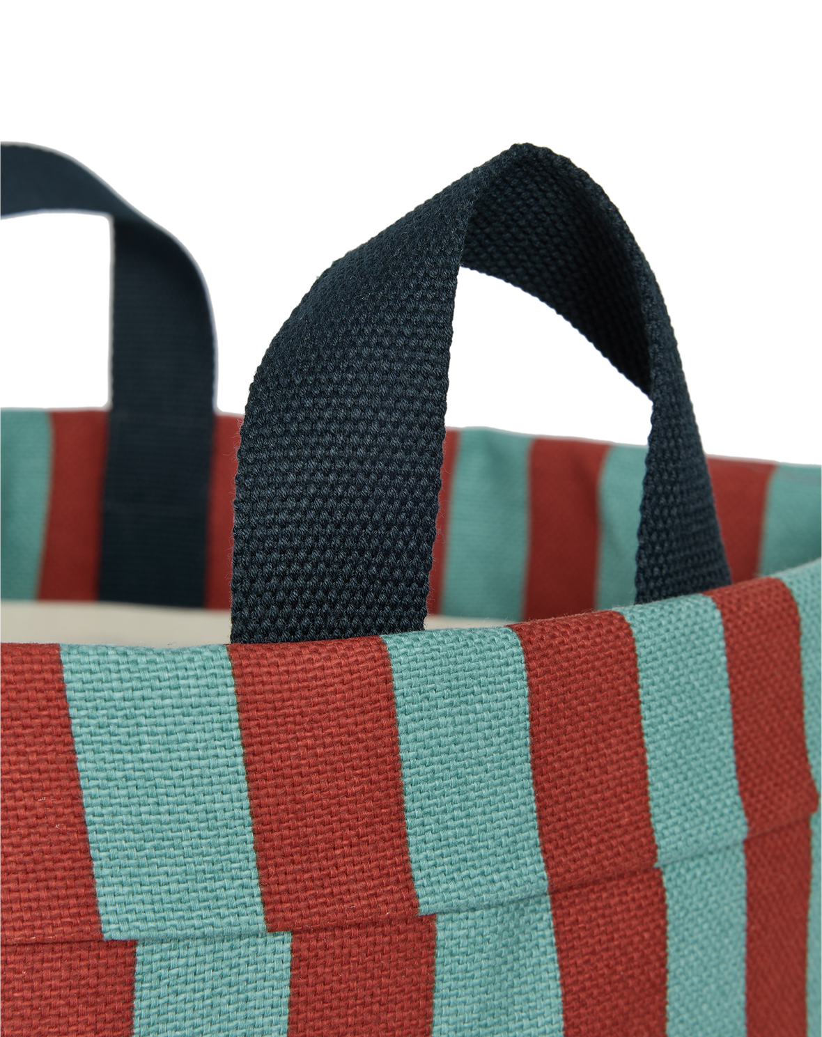Large Storage Basket - Teal Red Stripes