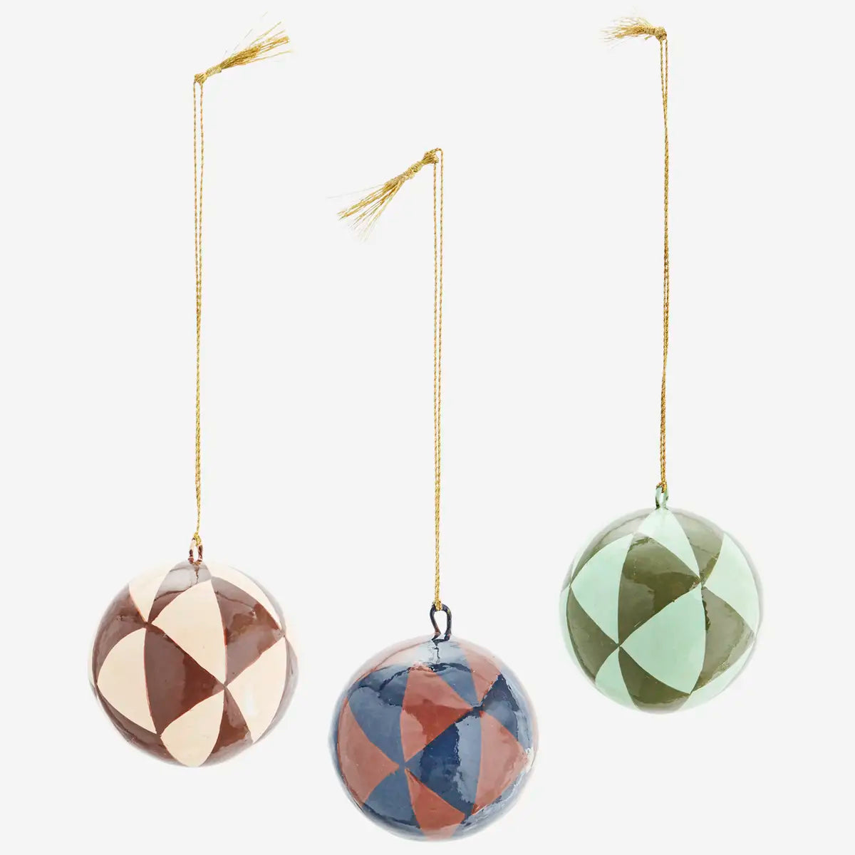 Handmade Paper Mache Christmas Balls