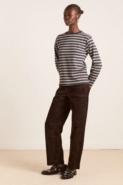 Drew Flocked Denim Jeans - Bitter Chocolate
