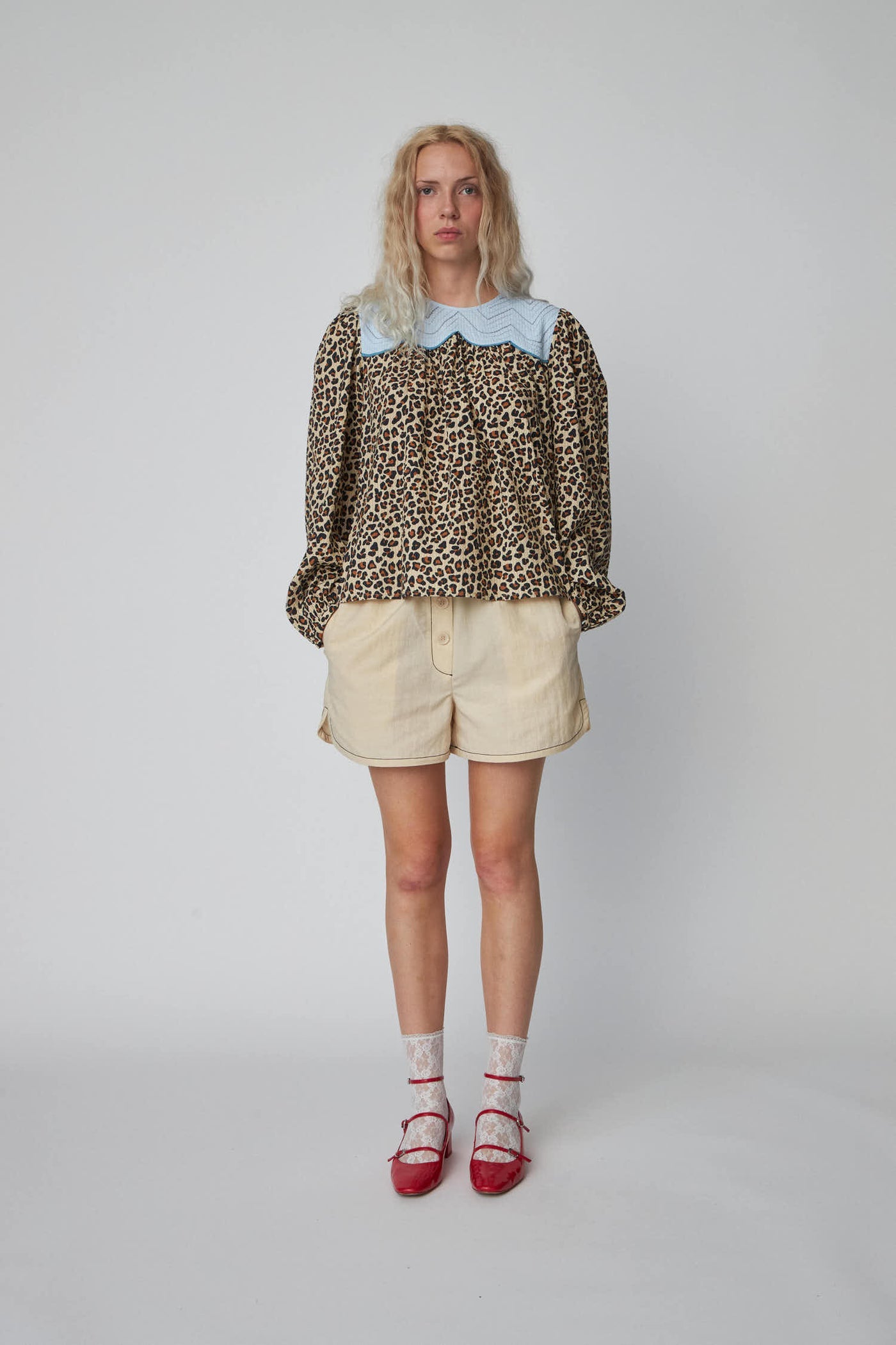 Leopard Blouse with Embroidery