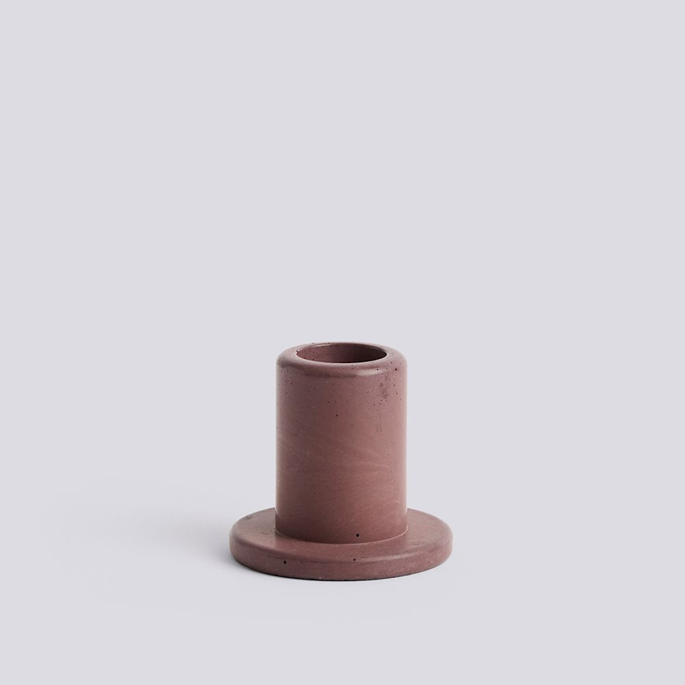 Tube Candle Holder Concrete Small - Bordeaux