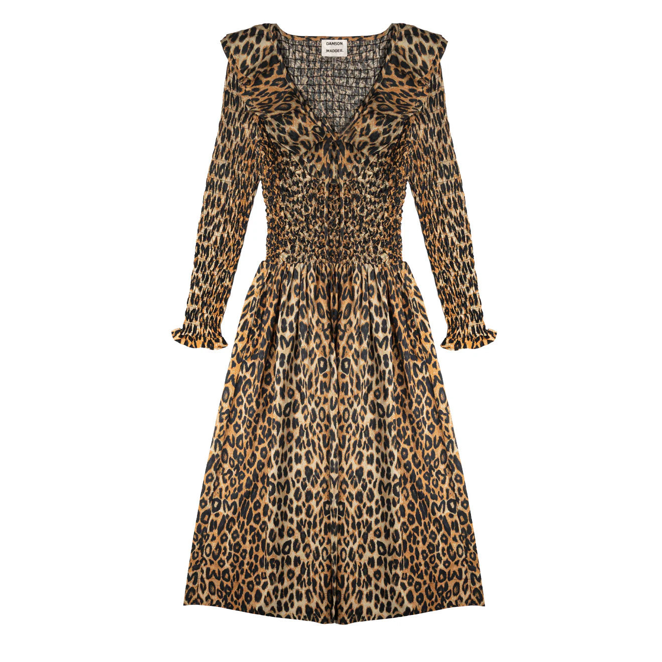 Harper Shirred Midi Dress - Leopard