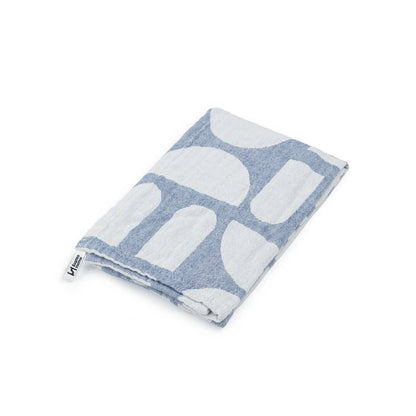 Designer Cotton Tea Towel: Stack the Dishes Cobalt