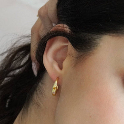 Kaleidoscope Disco Hoop Earrings: Gold
